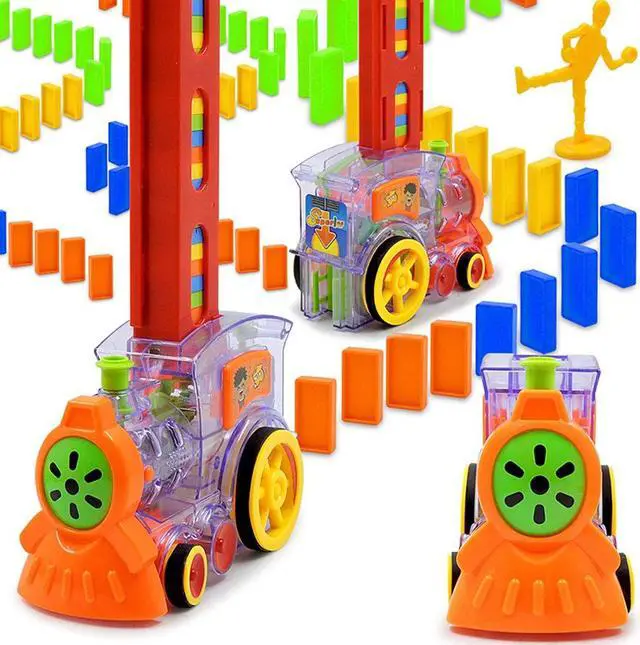 Alt view image 4 of 7 - Domino locomotive domino building blocks domino effect exciting domino car building block educational toys boys girls interest toys admission admission nursery kindergarten birthday Christmas gift