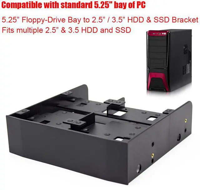 Alt view image 7 of 7 - 2.5" 3.5" SDD HDD Hard Disk Drive to 5.25" Floppy Drive Mounting Bracket Adapter
