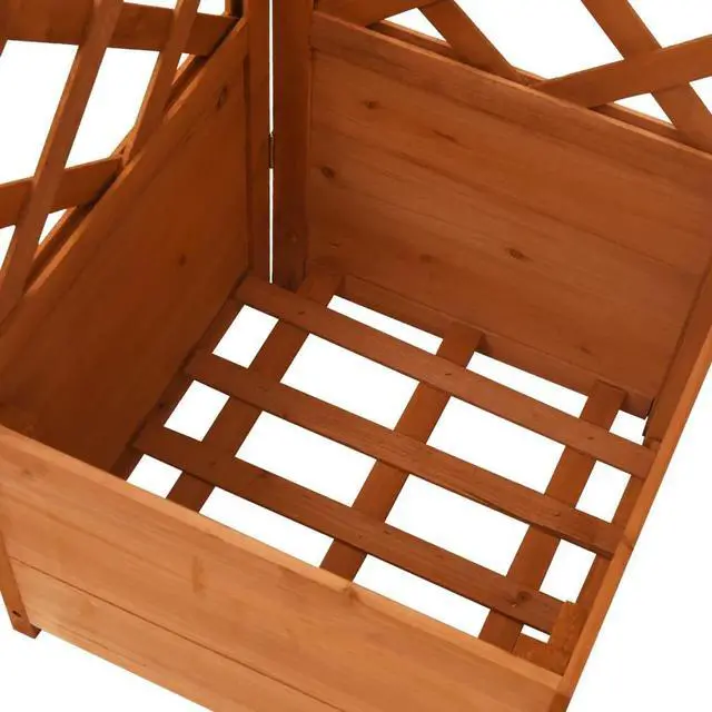 Alt view image 10 of 11 - vidaXL Solid Fir Wood Corner Trellis Planter Trellis Garden Outdoor Patio Yard