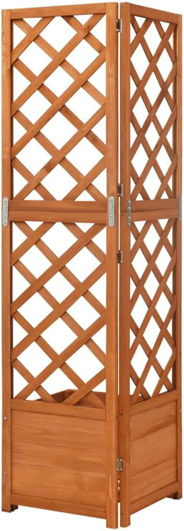 Alt view image 9 of 11 - vidaXL Solid Fir Wood Corner Trellis Planter Trellis Garden Outdoor Patio Yard
