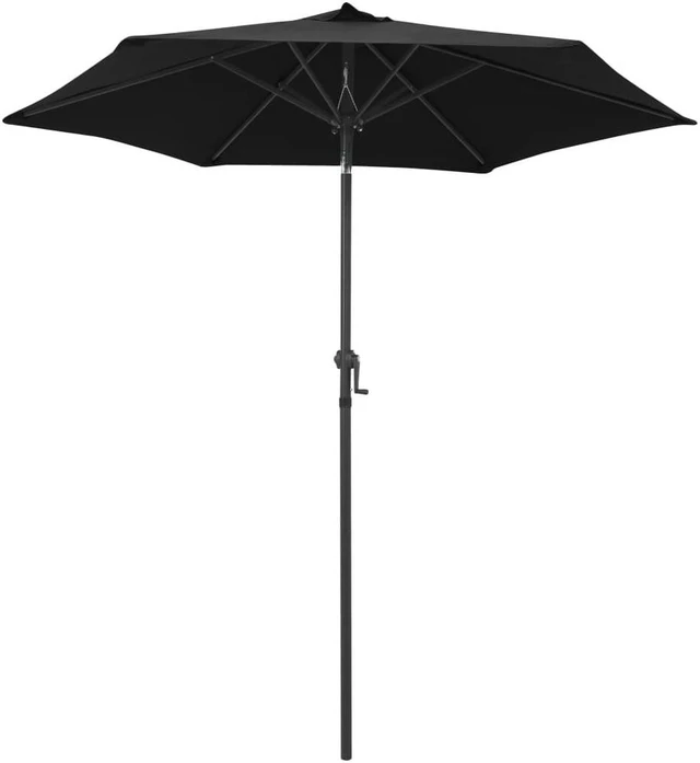 Alt view image 6 of 12 - vidaXL Parasol Black 78.7"x83.1" Aluminum
