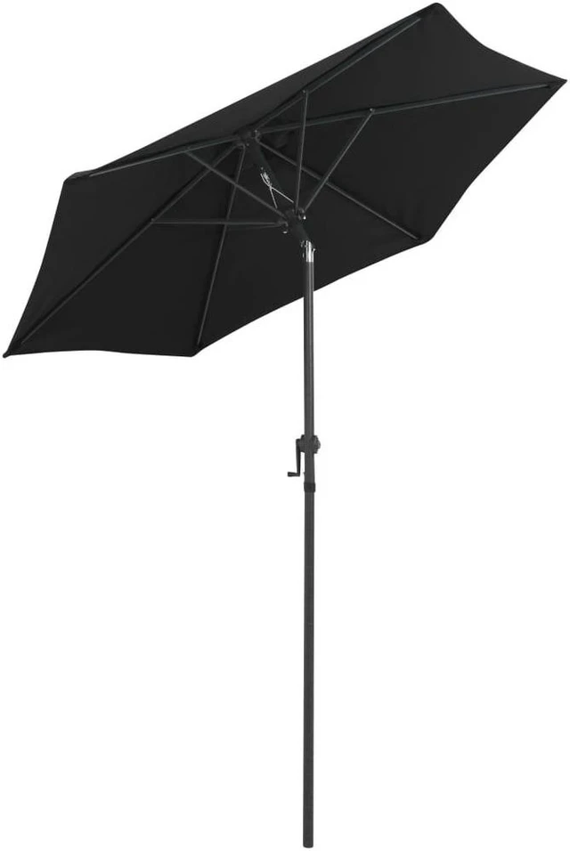 Alt view image 8 of 12 - vidaXL Parasol Black 78.7"x83.1" Aluminum