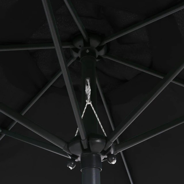 Alt view image 7 of 12 - vidaXL Parasol Black 78.7"x83.1" Aluminum