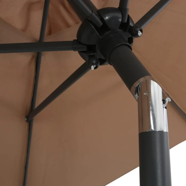 Alt view image 9 of 9 - vidaXL Parasol Taupe 78.7"x83.1" Aluminum