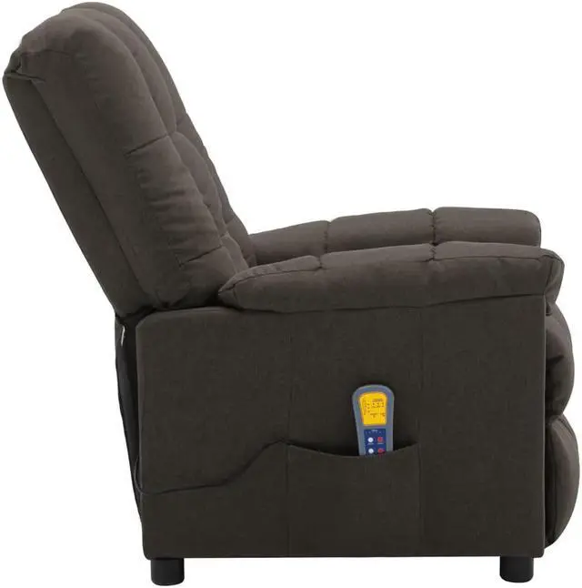 Alt view image 11 of 13 - vidaXL Massage Chair Electric Massaging Recliner Chair for Elderly Taupe Fabric