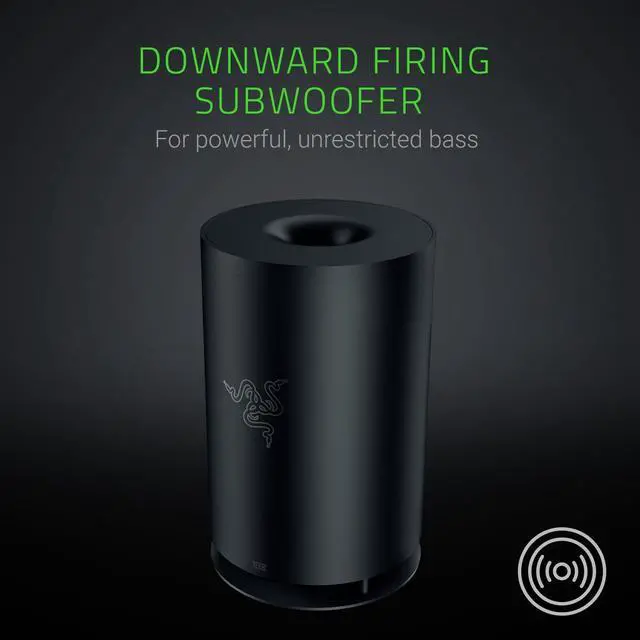 Alt view image 3 of 7 - Razer Nommo Pro: THX Certified Premium Audio - Dolby Virtual Surround Sound - LED Illuminated Control Pod - Downward Firing Subwoofer - Powered Chroma - PC Gaming Speakers