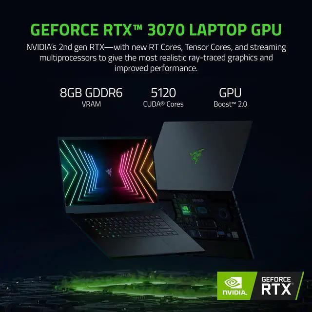 Alt view image 9 of 15 - Razer Blade 15 Advanced - 15.6" GeForce RTX 3070 Laptop GPU - Intel Core i7-10875H  - 16GB Memory - 1 TB PCIe SSD - Windows 10 Home 64-bit - Gaming Laptop - 360 Hz (RZ09-0367BEC3-R3U1 )
