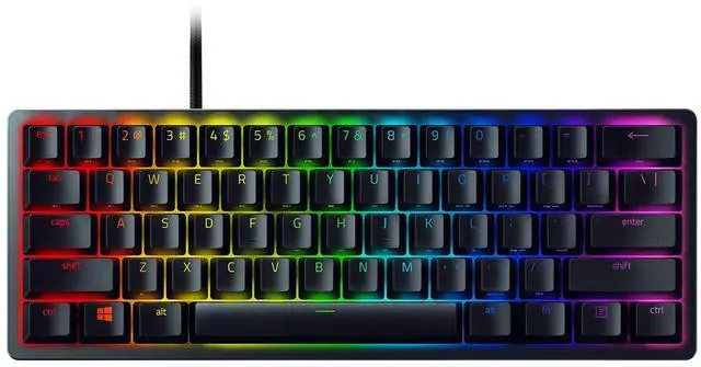 Alt view image 4 of 12 - Razer Huntsman Mini 60% Gaming Keyboard - Linear Optical Switches, Chroma RGB Lighting, PBT Keycaps, Onboard Memory - Black