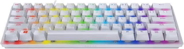 Alt view image 14 of 16 - Razer Huntsman Mini 60% Gaming Keyboard: Fastest Keyboard Switches Ever - Linear Optical Switches - Chroma RGB Lighting - PBT Keycaps - Onboard Memory - Mercury White