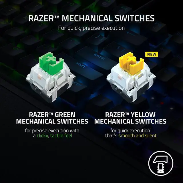 Alt view image 2 of 4 - Razer BlackWidow V3 - Wired Mechanical Gaming Keyboard - Full Size - Yellow Switch - Black - US Layout