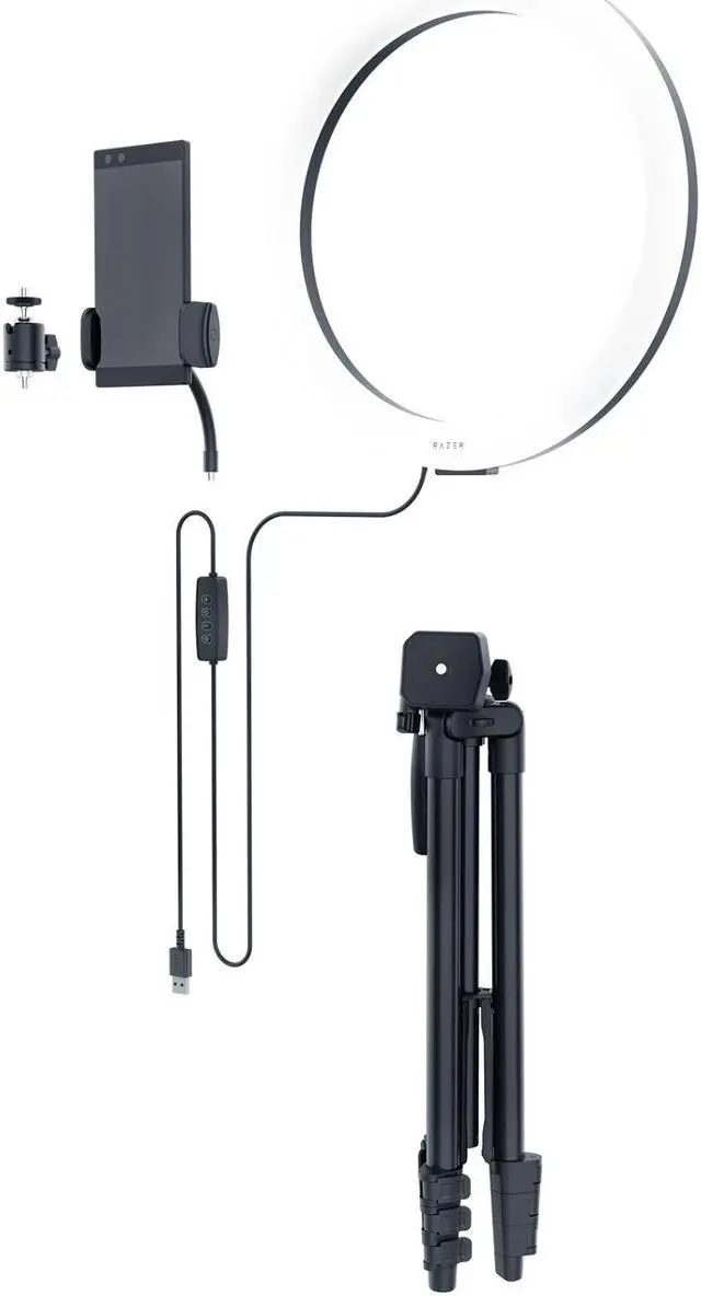 Alt view image 3 of 4 - Razer Ring Light 12" Streaming and Selfie Light: Customizable Light Spectrum - Adjustable Brightness - Includes Tripod, Phone and Webcam Mount - Designed for Streaming and Twitch - Compatible w/Kiyo