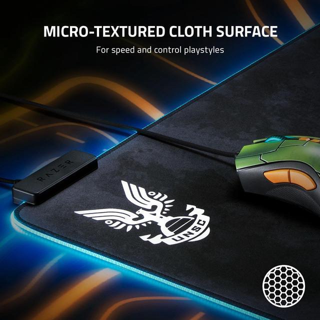 Alt view image 7 of 7 - Razer Goliathus Extended Chroma Gaming Mousepad: Customizable RGB Lighting - Soft, Cloth Material - Balanced Control & Speed - Non-Slip Rubber Base - Halo Infinite Edition
