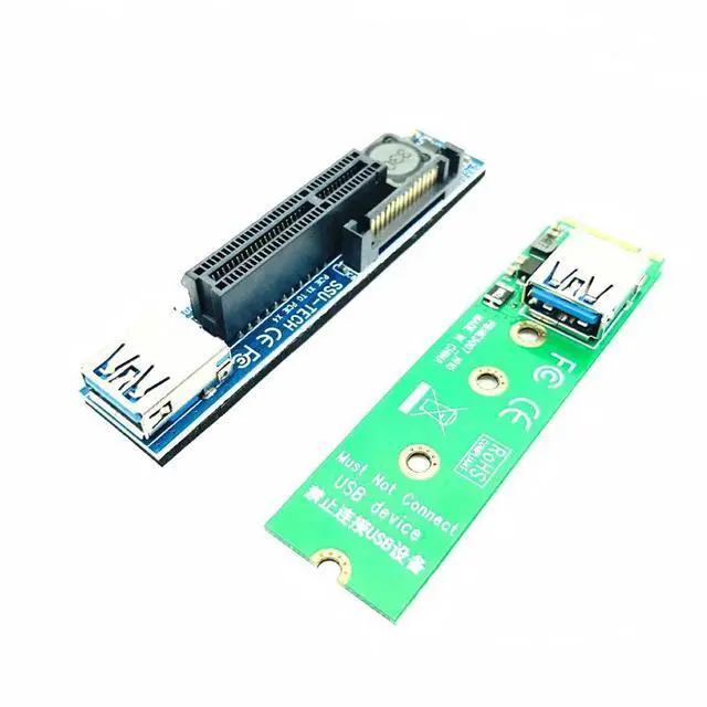 Alt view image 5 of 6 - Raiser NVME M.2 to PCI-E X4 Card Extension Port Adapter Riser Card Graphics Cards Connector PCIE Extender with 60cm USB3.0 Cable