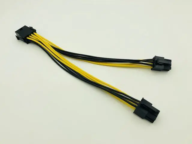 Alt view image 3 of 6 - Amify 5pcs 8Pin to Graphics CPU Card Dual PCI-E PCIe 6Pin Power Supply Splitter Cable Cord Adapter 20cm Cable for Bitcoin Miner Mining
