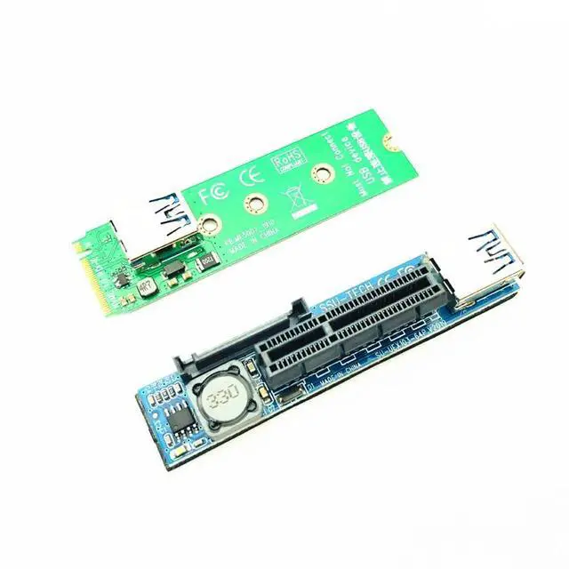 Alt view image 3 of 6 - Raiser NVME M.2 to PCI-E X4 Card Extension Port Adapter Riser Card Graphics Cards Connector PCIE Extender with 60cm USB3.0 Cable