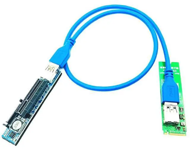 Alt view image 2 of 6 - Raiser NVME M.2 to PCI-E X4 Card Extension Port Adapter Riser Card Graphics Cards Connector PCIE Extender with 60cm USB3.0 Cable