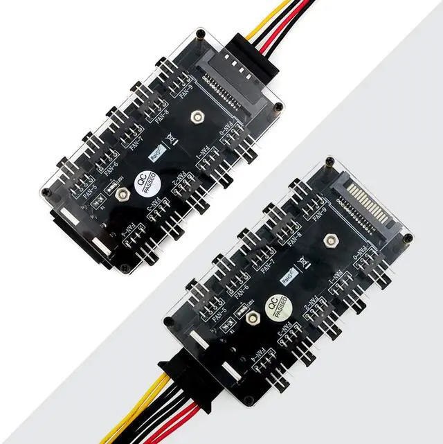 Main image of Fan HUB Adapter 4Pin Molex or SATA 15Pin Power Connector CPU Cooler PC Chassis Case Cooling Fan Splitter 3 pin 4 pin Fan Adapter