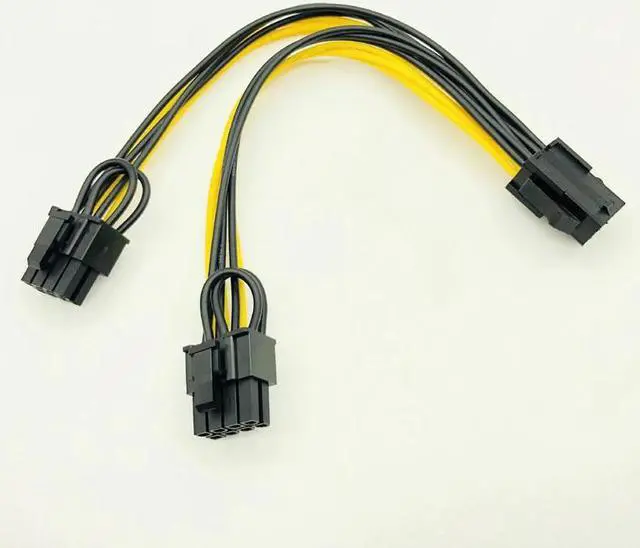 Alt view image 3 of 7 - 5PCS PCI-E 6-pin to Dual 6+2-pin (6-pin/8-pin) Power Splitter Cable Graphics Card PCIE PCI Express 6Pin to Dual 8Pin Power Cable