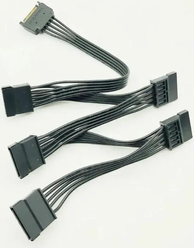 Alt view image 6 of 6 - 10PCS SATA Power Cable for HDD 15Pin SATA male to 5-ports SATA female SATA Computer Hard Drive Cable HDD Cage Caddy Power Cable