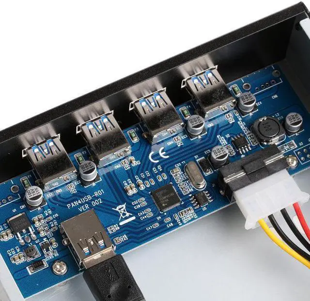 Alt view image 4 of 5 - 4 Ports USB 3.0 Front Panel Splitters HUB USB 3.0 PCI Express PCI-E Card Adapter 5.25" Front Panel Expansion Bay for PC Computer