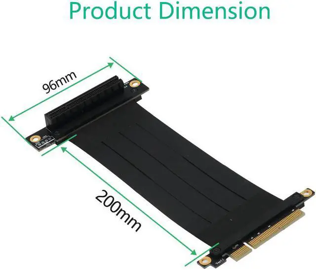 Alt view image 3 of 6 - PCIE X8 Riser Cable PCI Express Extension Cable PCIe 3.0 8Gbps X8 to x8 Port Adapter Connector 270 Degree Reverse PCI-E Extender