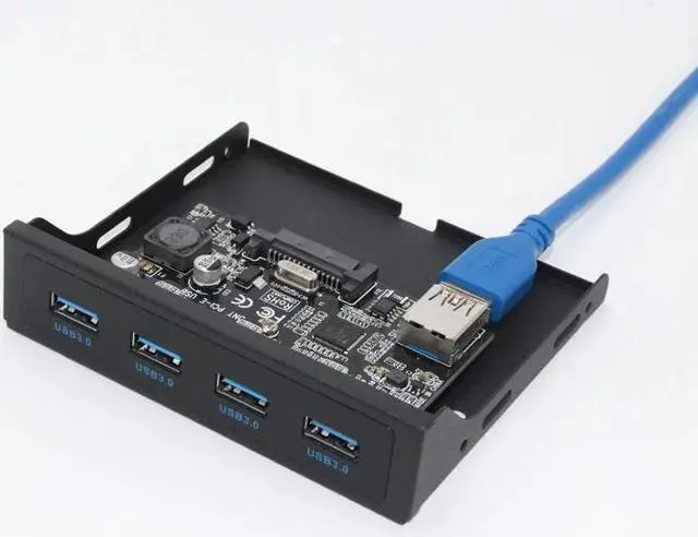 Alt view image 3 of 5 - to USB 3.0 PC Front Panel USB Expansion Card PCIE USB Adapter 3.5" Floppy USB3.0 Front Panel Bracket PCI Express x1 Riser