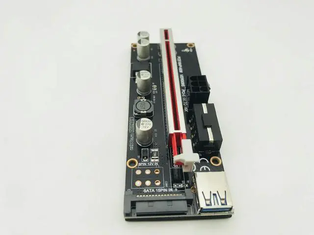 Alt view image 4 of 5 - 50PCS Newest VER009S Riser PCI Express Riser Card 1x to 16x Extender Adapter SATA 4pin 6pin USB 3.0 Power Supply for BTC Mining