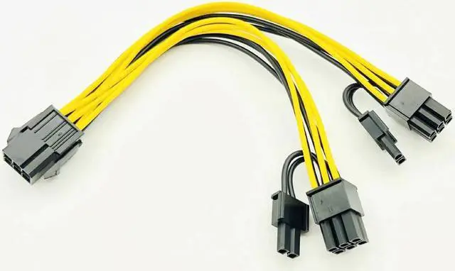 Alt view image 6 of 7 - 5PCS PCI-E 6-pin to Dual 6+2-pin (6-pin/8-pin) Power Splitter Cable Graphics Card PCIE PCI Express 6Pin to Dual 8Pin Power Cable