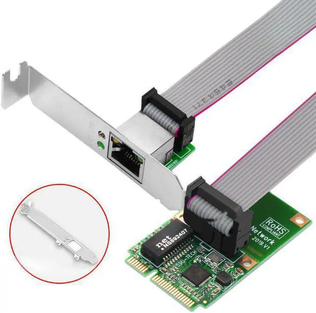 Alt view image 3 of 5 - Computer Mini PCI-E Bus Interface RJ45 Network Interface Gigabit Wired Network Card Mini PCIE Network Card RJ45 Adapter