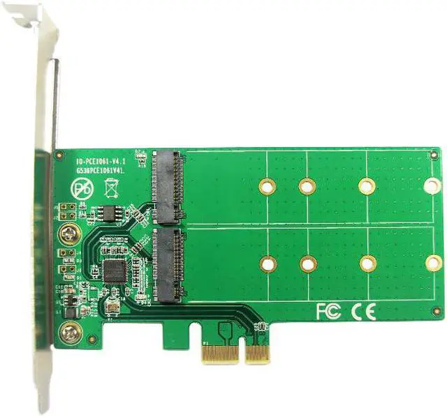 Alt view image 3 of 5 - On Cards PCIE to M2 Adapter M.2 NGFF TO PCI Express PCIE X1 Adapter Dual Port B Key Card Supports 2230 2242 2260 2280 M2 SSD