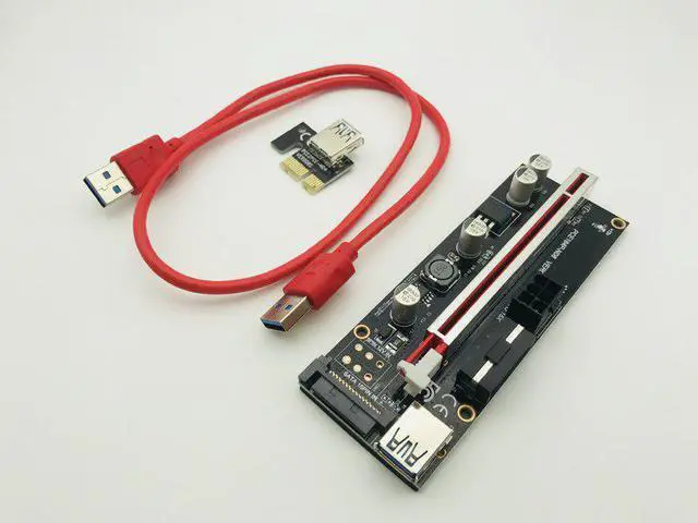 Main image of 50PCS Newest VER009S Riser PCI Express Riser Card 1x to 16x Extender Adapter SATA 4pin 6pin USB 3.0 Power Supply for BTC Mining