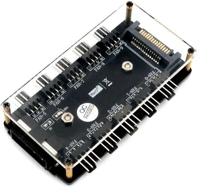 Alt view image 2 of 5 - Fan HUB Adapter 4Pin Molex or SATA 15Pin Power Connector CPU Cooler PC Chassis Case Cooling Fan Splitter 3 pin 4 pin Fan Adapter