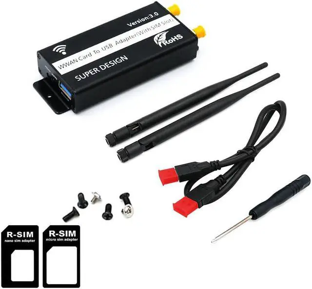 Alt view image 5 of 5 - Network Cards M.2 Wifi Adapter Wireless USB Wifi Adapter Wi Fi NGFF M.2 to USB 3.0 SIM Card Slot for WWAN/LTE/4G Module