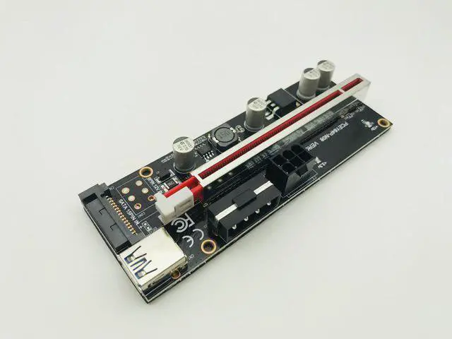 Alt view image 2 of 5 - 50PCS Newest VER009S Riser PCI Express Riser Card 1x to 16x Extender Adapter SATA 4pin 6pin USB 3.0 Power Supply for BTC Mining