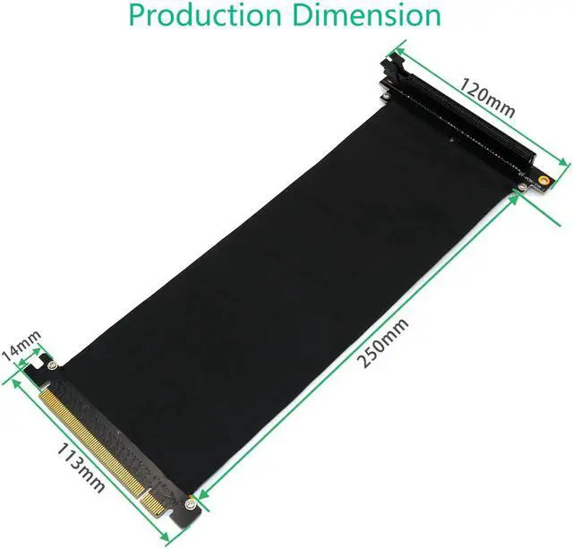 Alt view image 3 of 5 - Misskit Design Riser High Speed PC Graphics Cards PCI Express 3.0 16x Flexible Cable Riser Card Extension Ports Adapter for GPU(5.9")