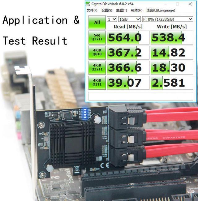 Alt view image 5 of 6 - 6 Port SATA 3 PCI Express Expansion Card PCI E/PCIE SATA Controller SATA Multiplier SATA3 6Gbps ASMedia ASM1166 Chip for HDD SSD