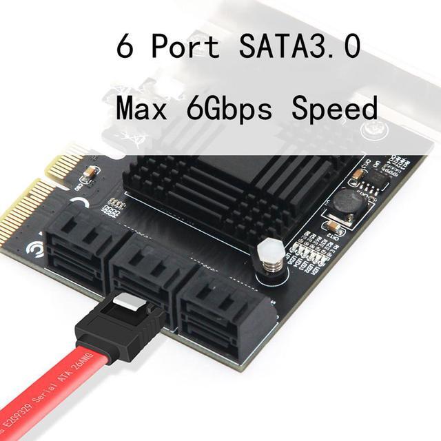 Alt view image 6 of 6 - 6 Port SATA 3 PCI Express Expansion Card PCI E/PCIE SATA Controller SATA Multiplier SATA3 6Gbps ASMedia ASM1166 Chip for HDD SSD
