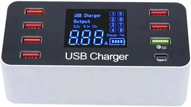 Main image of 8 Port Multi Fast Usb Charger Quick Charge 3.0 Multiple Usb Phone Charging Station Universal Usb Hub Charger Qc 3.0 Led Displa
