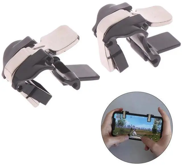 Alt view image 4 of 6 - 1 pair Black mobile phone gaming trigger fire button shooter controller