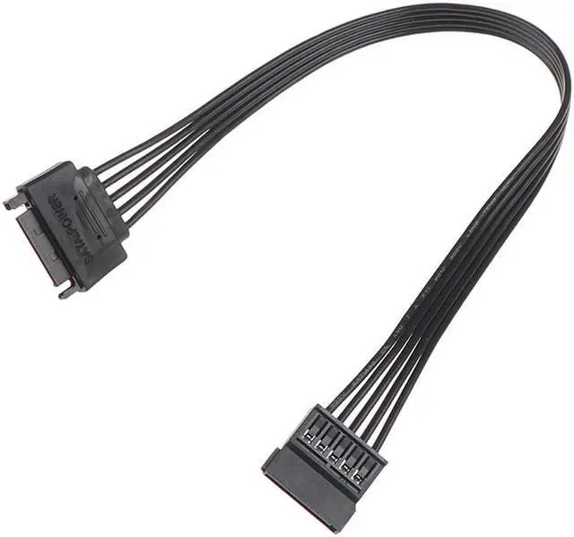 Alt view image 4 of 5 - 30CM SATA 15Pin Male to Female Power Extension Cable HDD SSD Power Supply Cable SATA Power Cable for PC