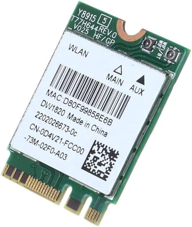 Alt view image 3 of 4 - For Dell Wireless 1820 DW1820 WLAN WiFi 802.11AC + BT 4.1 M.2 WIFI Card D4V21 090F