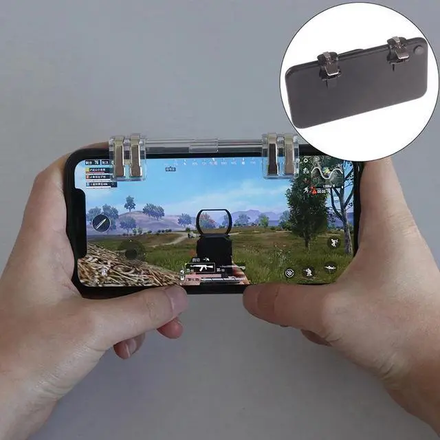 Alt view image 3 of 6 - 1 pair Black mobile phone gaming trigger fire button shooter controller