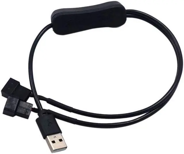 Main image of 2 way 4 Pin Computer PC Fan Power Cable Connector Adapter 5V 40cm Connect 4pin fan to USB Adapter Cables