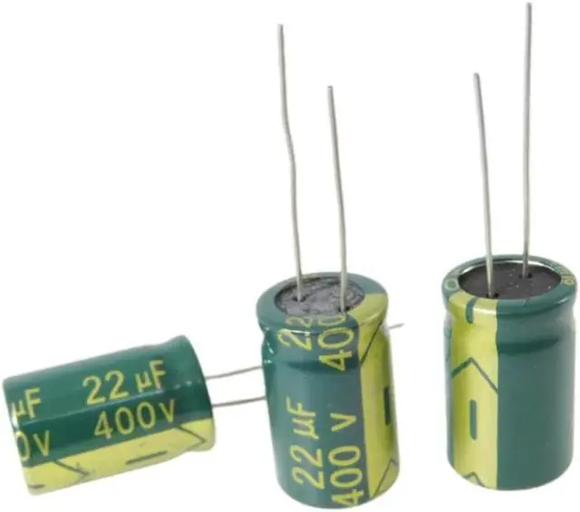 Main image of 10PCS 400V22UF Green Gold High Frequency Low Resistance Electrolytic Capacitor 22UF 400V Volume 13X21mm