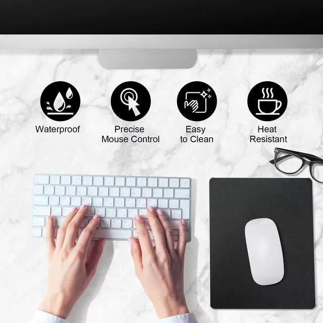 Alt view image 2 of 7 - Mouse Pad Silver Hard Metal Aluminum Mouse Pad Premium Dual-Side Waterproof Fast and Accurate Control Mousepad for Office Home and Gaming Small Size 9×7