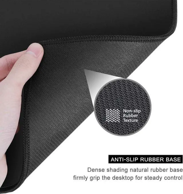 Alt view image 5 of 7 - Mouse Pad 12 x 10 in Art Marble Theme Computer Mouse Pad for Desk Premium-Textured Non-Slip Rubber Stitched Edges Waterproof Square Mouse Mat for Gaming Work Wireless Mice Blue