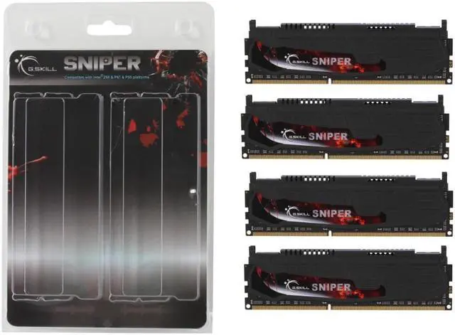 Alt view image 3 of 3 - G.SKILL Sniper 16GB (4 x 4GB) 240-Pin DDR3 SDRAM DDR3 1600 (PC3 12800) Desktop Memory Model F3-12800CL9Q-16GBSR