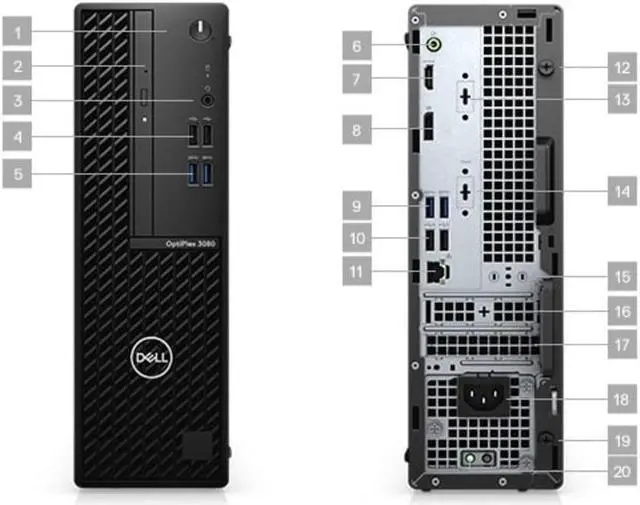 Alt view image 3 of 3 - Dell Optiplex 3000 3080 MT Mini Tower Desktop (2020) | Core i5 - 512GB SSD - 32GB RAM | 6 Cores @ 4.5 GHz