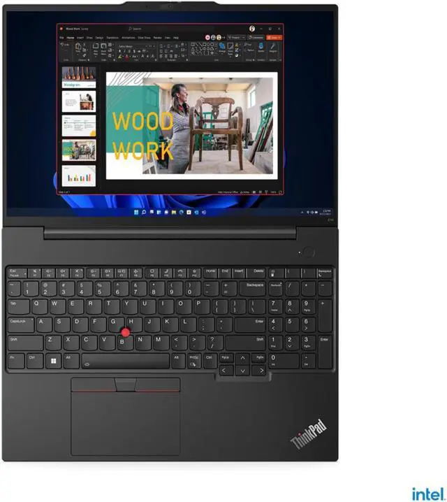 Alt view image 4 of 5 - Lenovo ThinkPad E16 Gen 1 Intel Laptop (2023) | 16" 1920x1200 FHD+ | Core i5-1335U - 256GB SSD Hard Drive - 24GB RAM | 10 cores @ 4.6 GHz Win 11 Pro Black