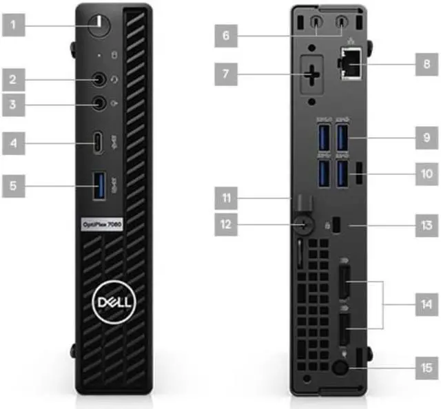 Alt view image 4 of 4 - Dell OptiPlex 7000 7080 Micro Tower Desktop (2020) | Core i5 - 256GB SSD - 8GB RAM | 6 Cores @ 3.8 GHz - 10th Gen CPU